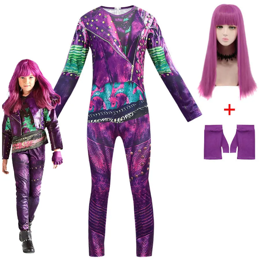 

Audrey Evie Evil Mal Descendants Cosplay Costume Girls Birthday Party Halloween Costume And Wig For Kids Disguise Descendants 3