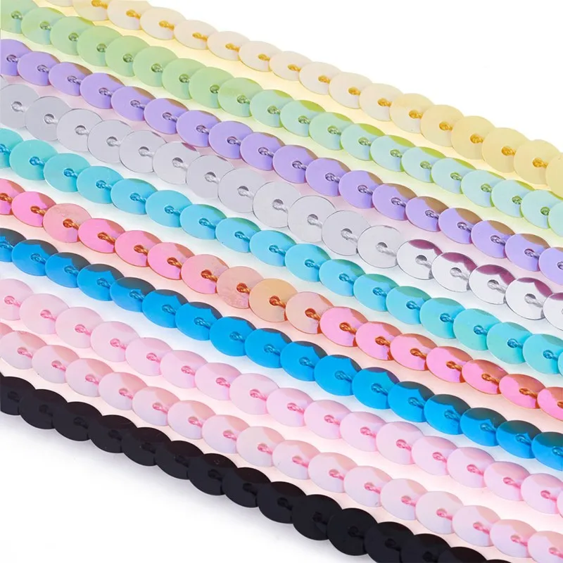 6 мм 100 ярдов/рулон цветные пластиковые пайетки AB/рулон пайеток для домашней