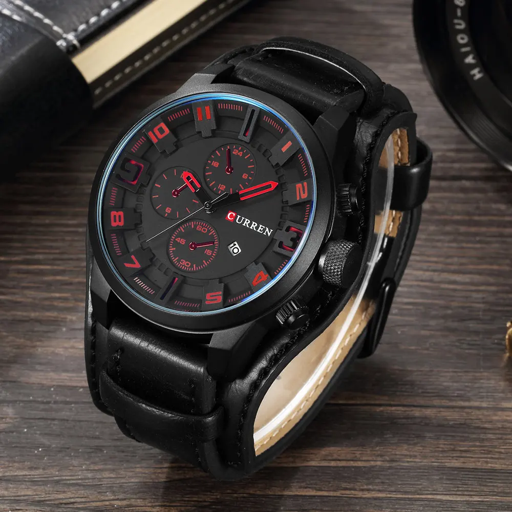 

CURREN Top Brand Sport Mens Dropshipping Watches Male Clocks Date Sport Military Clock Leather Strap Quartz Men Watch Gift 8225