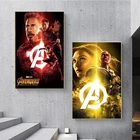Картина на холсте с изображением супергероев, Мстителей Марвел, Капитана Америка, аниме, Человека-паука, Железного человека, настенные картины для украшения комнаты