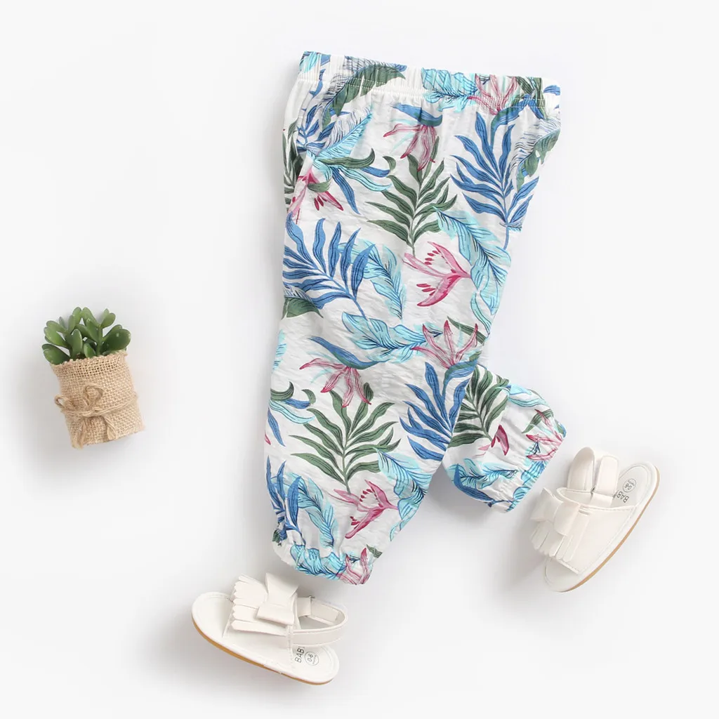 Детские повседневные брюки с цветочным принтом Летние для маленьких мальчиков и