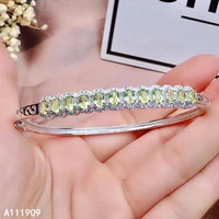 kjjeaxcmy boutique jewelry 925 sterling silver inlaid natural peridot womens bracelet support detection