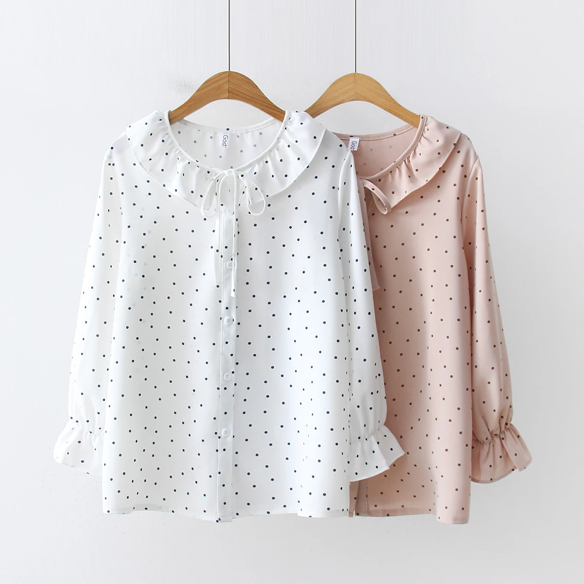 Новинка 2020 весенне летние рубашки повседневные блузки в горошек с длинными