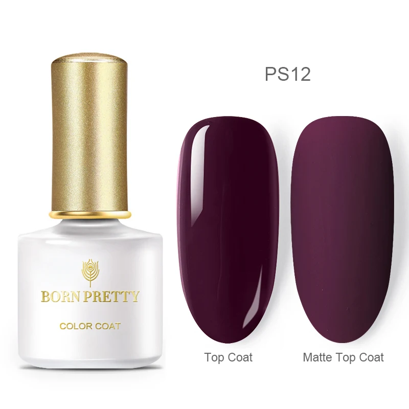 PS12 BORN PRETTY Plum Цветной Гель-лак для ногтей 6 мл замачиваемый Гель-лак для Ногтей Стойкий УФ-гель матовый эффект нужно матовое верхнее покрытие - Цвет: PS12