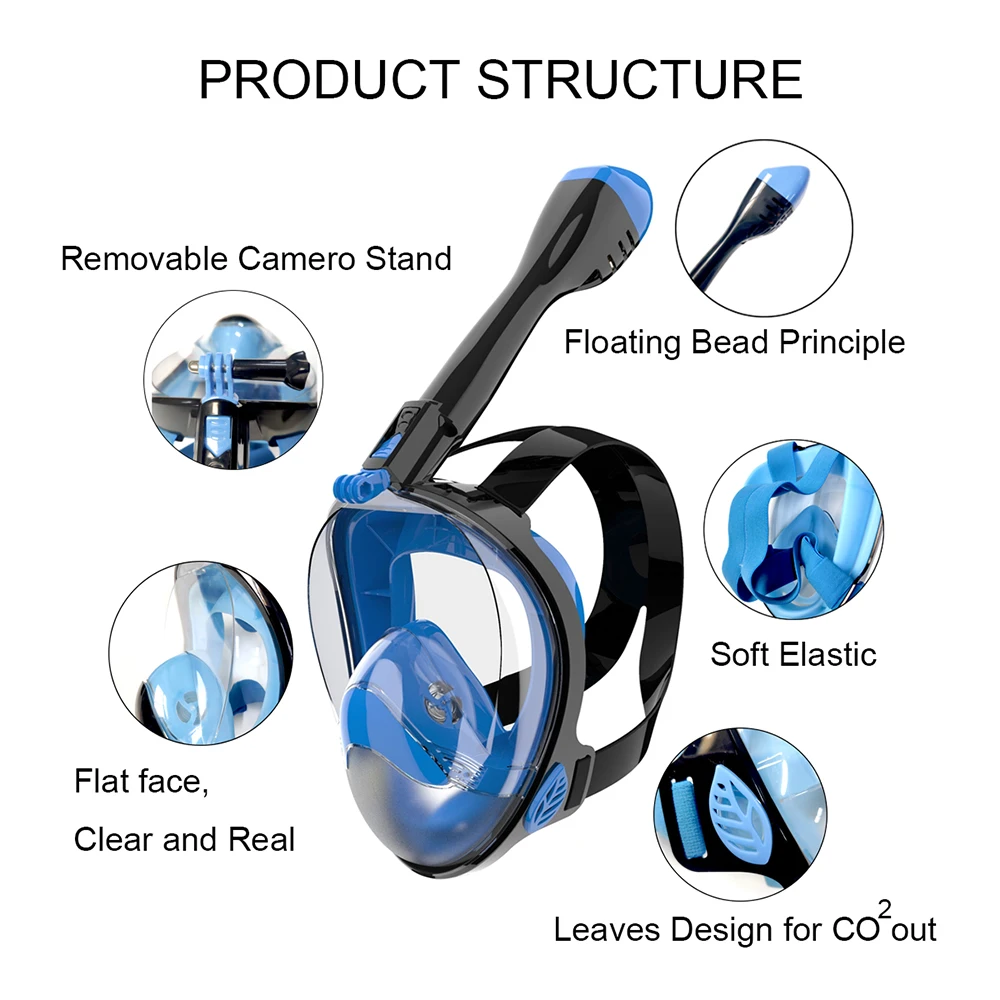 Быстро на русский! Подводная маска для дайвинга противотуманная Полнолицевая