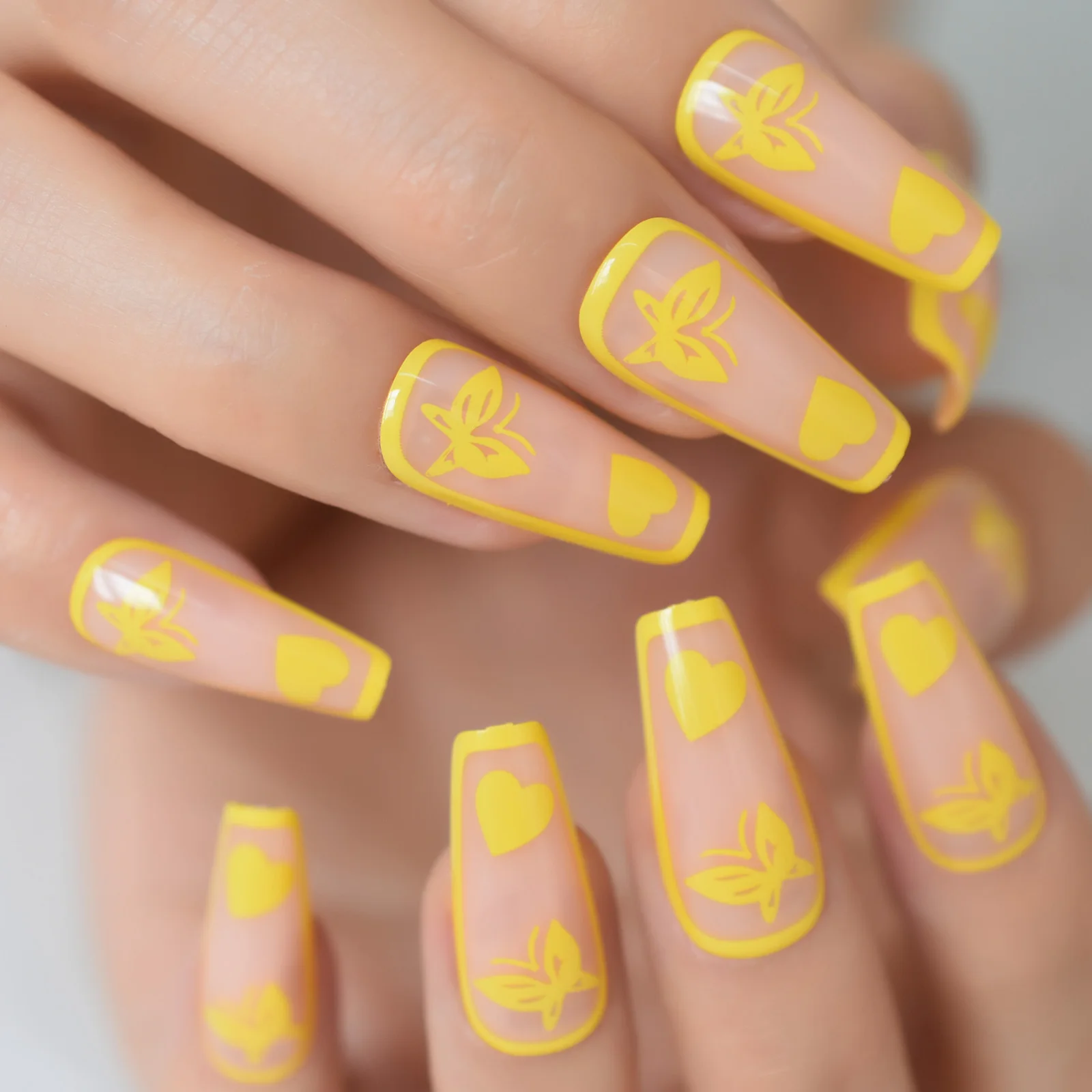 On Ballet Fake Nails Tips Salon Daily Wear For Girls