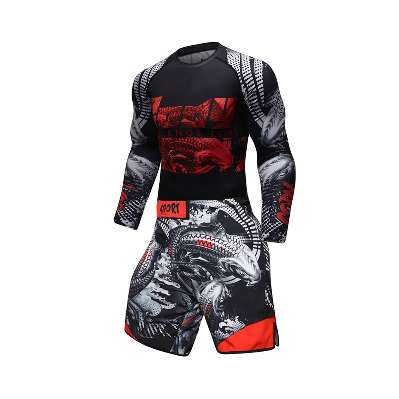 Новый бренд BJJ ММА работа из компрессионной Рашгард футболка для мужчин VS PK