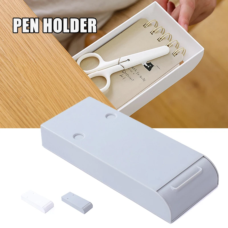 

Creative Pencil Case Self-adhesive Drawer Pen Pencil Case Box Student Storage Table Bottom Pen Organizer For Office Home Box