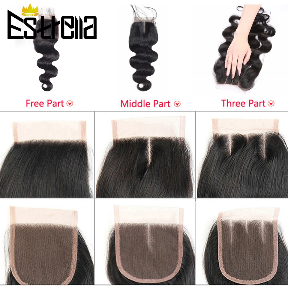 Волнистые пучки с застежкой человеческие волосы бразильские волос и закрывающие