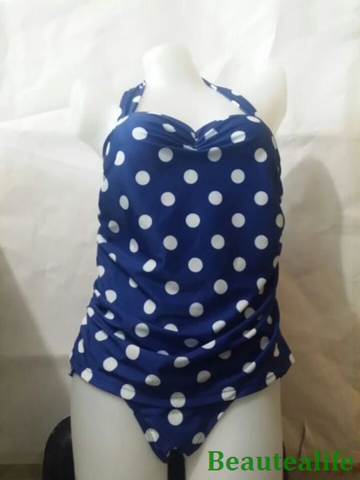 Сексуальный цельный купальник в горошек большого размера Женский монокини с