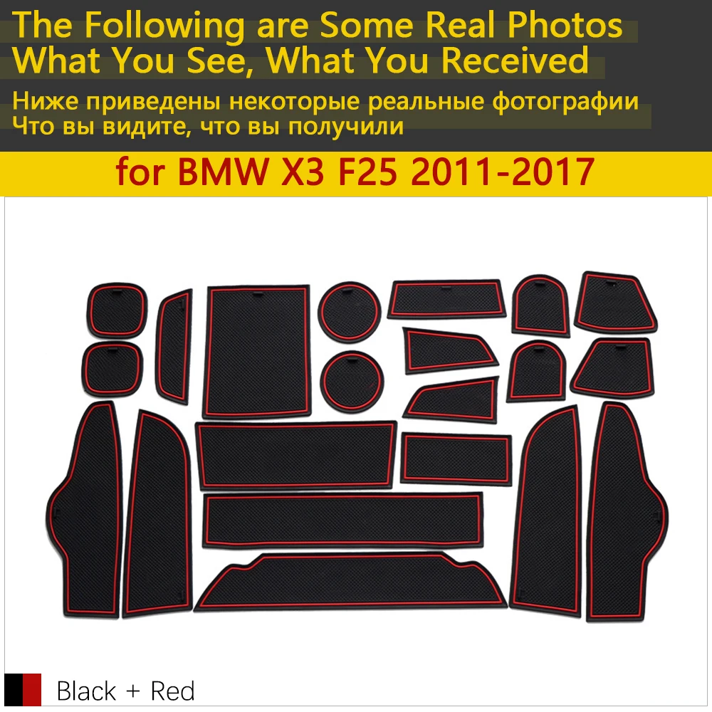 Противоскользящий резиновый коврик для дверных чашек BMW X3 F25 2011 ~ 2017 аксессуары