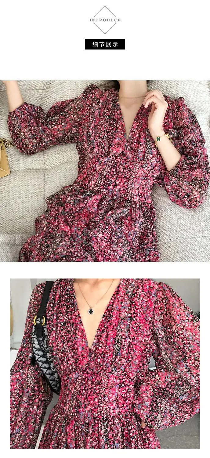 Женское шифоновое платье с цветочным принтом Timis Li повседневное офисное до