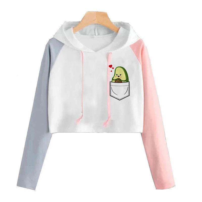 Женская толстовка с капюшоном авокадо забавная мультяшная модная графическим