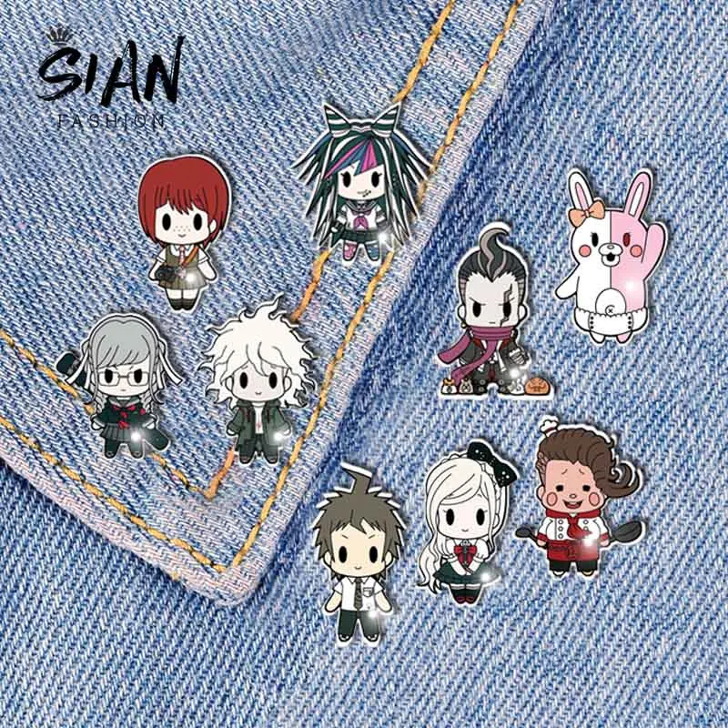 Броши-булавки женские/мужские Круглые из акрилового стекла в подарок значок с