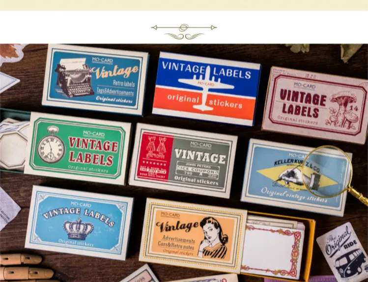 60 наклеек в стиле ретро для скрапбукинга | Канцтовары офиса и дома