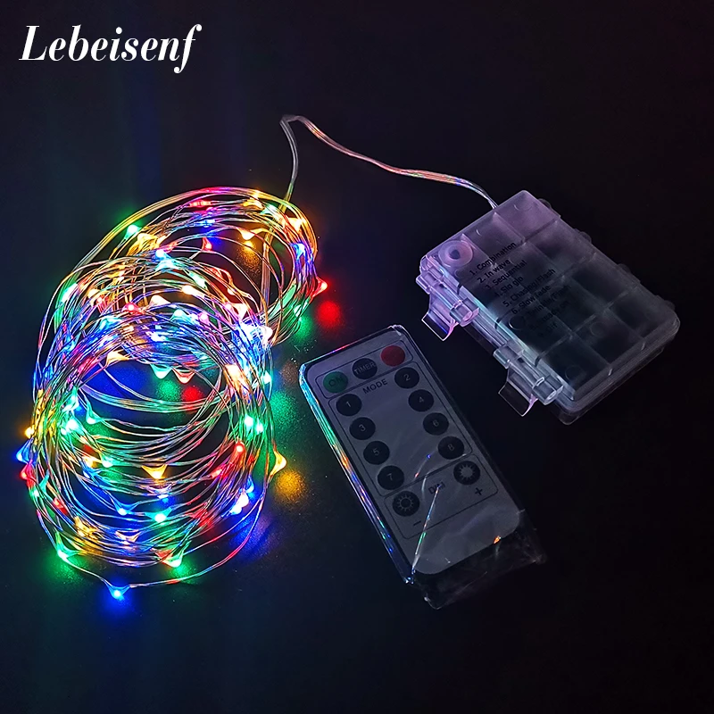 50LED 100LED серебряные светодиодные гирлянды сказочные рождественские украшения