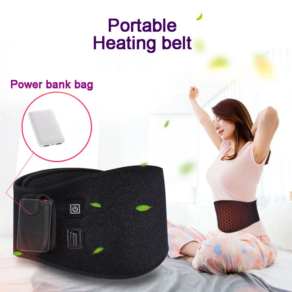 Portable Waist Heating Pad, Adjustable Electric Waist Heating Belt for Lower Back Pain and Menstrual Cramps Pain Relief Fits