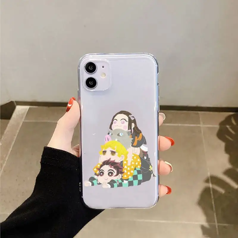 

Anime Kurama Demon Slayer Phone Case Transparent for iPhone 11 12 mini pro XS MAX 8 7 6 6S Plus X 5S SE 2020 XR