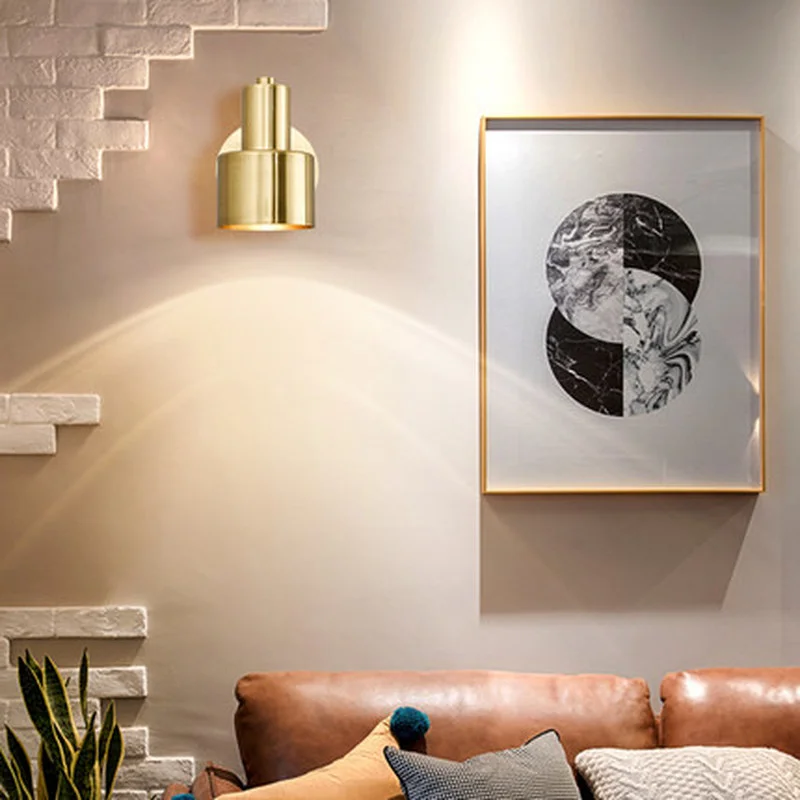 

Nordic Modern LED Wall Lamp Bedside Bedroom Living Room Golden Copper Bathroom Mirror Light LED Wall Lights Fixtures
