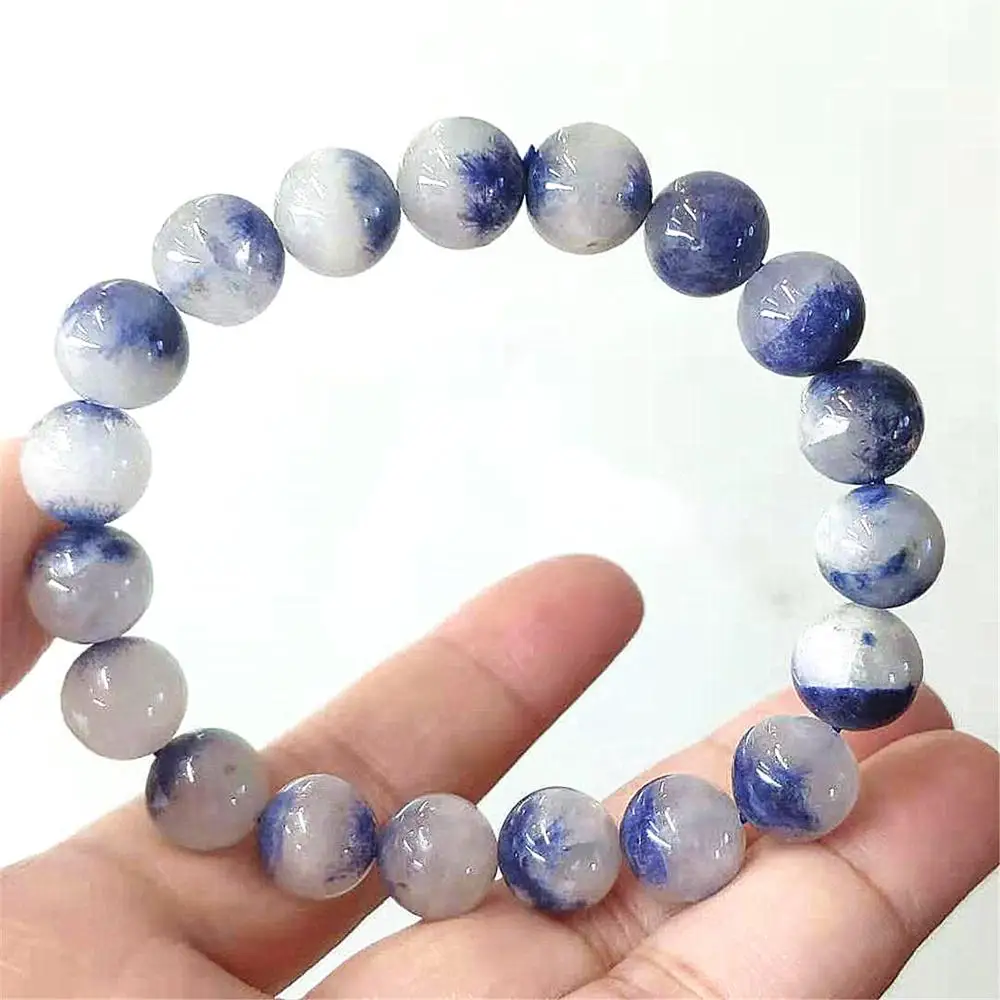 10 мм натуральный синий Дюмортьерит Рутиловый Кварц Круглые Кристальные бусины
