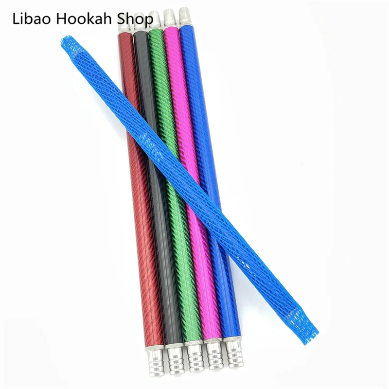 

Carbon Fiber Hookah Mouthpieces Shisha Hose Stainless Steel Handle Cachimba Length 36.4CM Large Chicha Narguile Accessories
