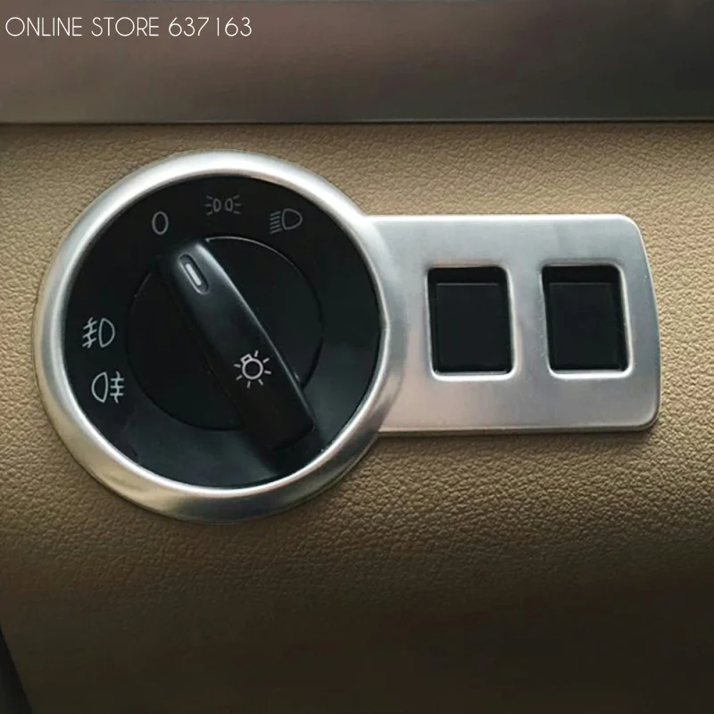 Наклейки на автомобильные переключатели фар из нержавеющей стали для Volkswagen Touran