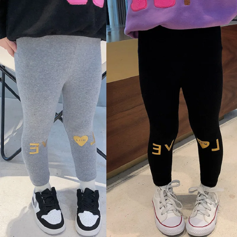 

Girls' pants, letters, stretch leggings, trousers, 21 spring and autumn new Kids clothes