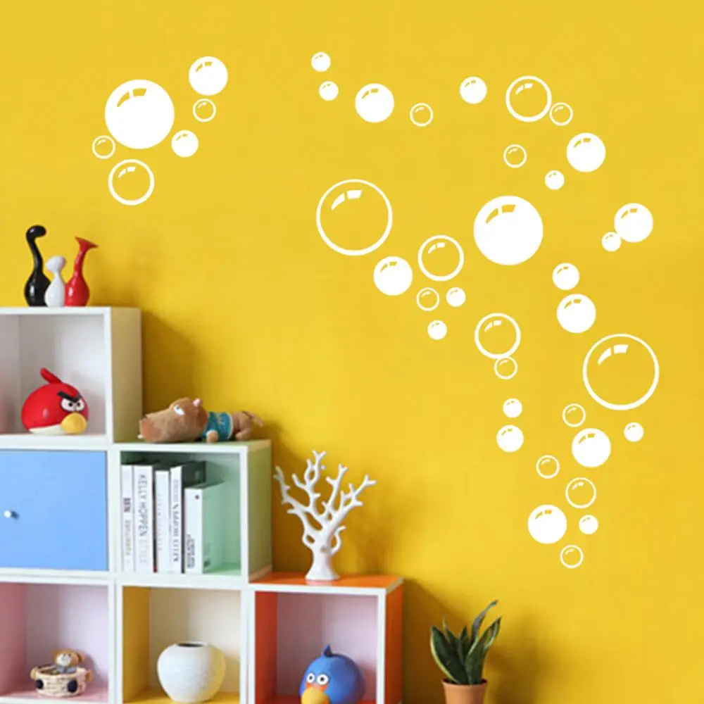 

Modern Circle Bubble Pattern Bathroom Products Wall Sticker Home Decor Waterproof Wallpaper Blue Freen Orange White 21*42CM