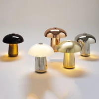 modern simple metal plating mushroom design single head table lamp diy combination gold black bedside livingroom led desk light