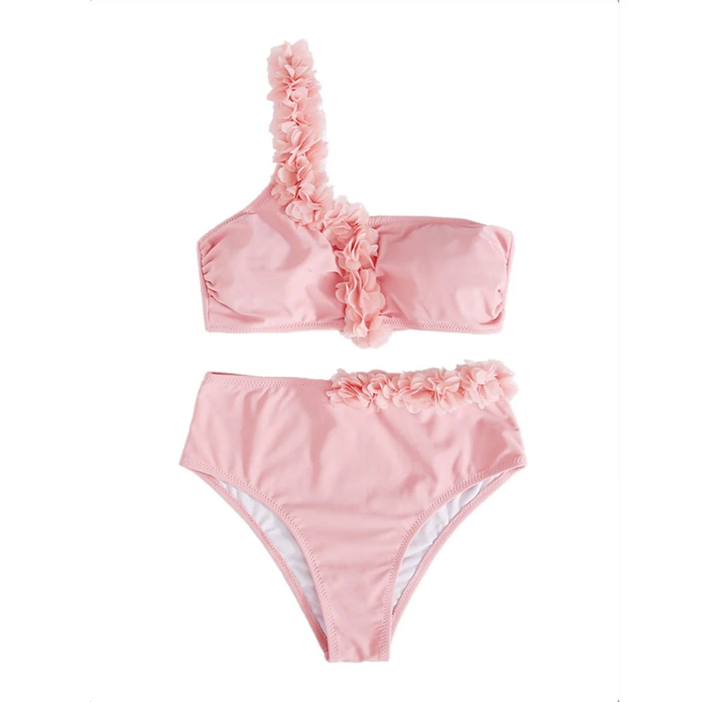 

Бикини с высокой талией, Желтый Цветочный купальник, женский купальник пуш-ап, купальный костюм с глубоким V-образным вырезом, бикини с откры...