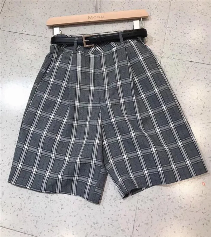 

Summer 2021 new fashion all-match girls plaid casual shorts 055