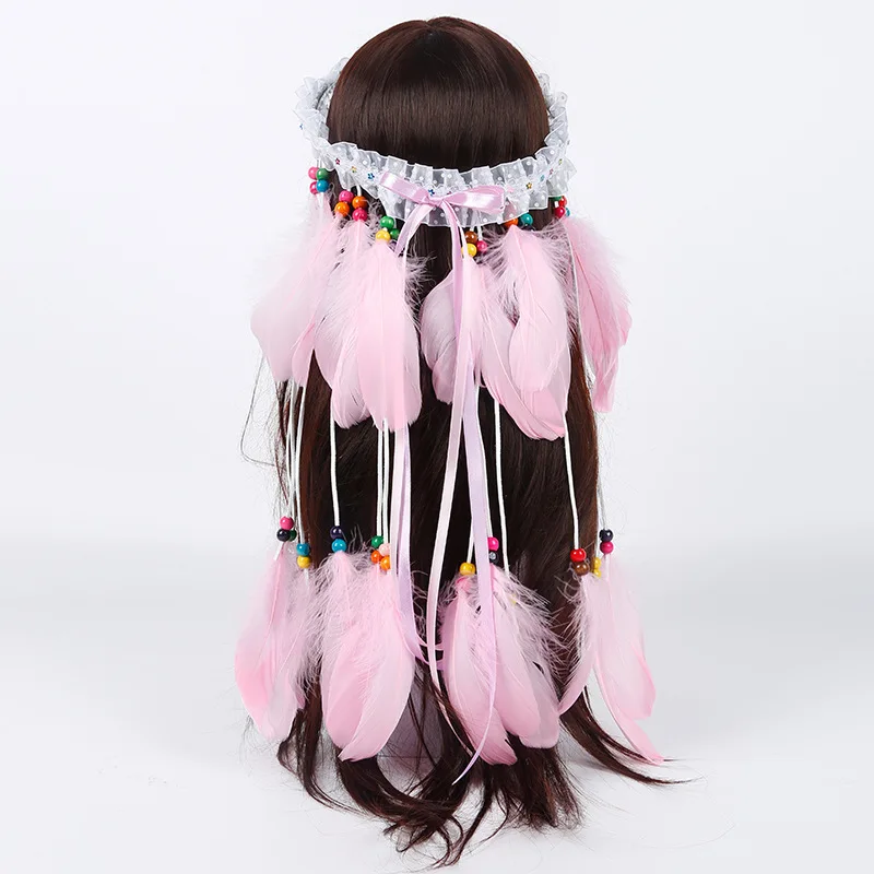 

Boho Headdress Feather Headband Hippie Indian Feather Hairband Festival Hair Band Carnival Headwear for Women Headpiece
