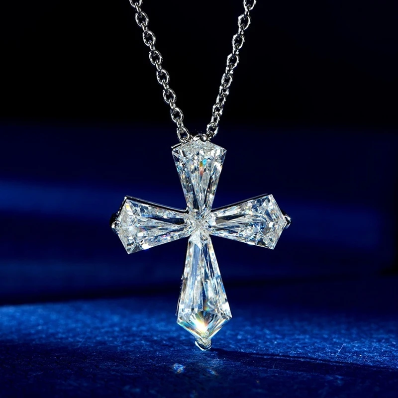 

18K AU750 White Gold Necklace Super Flash Moissanite Passed Diamond Test Wedding Jewelry Anniversary Zj40026