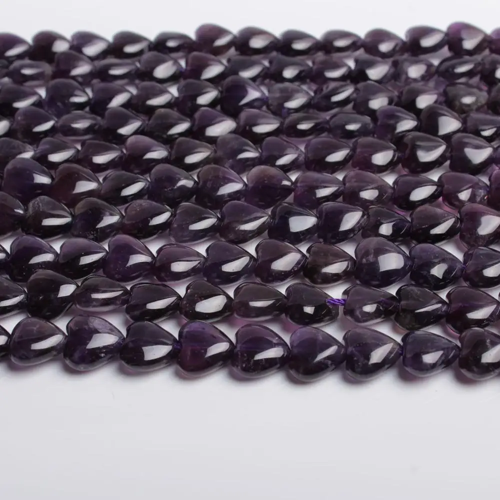 10 мм натуральный аметист плоское Сердце резной фиолетовый кварцевый кристалл