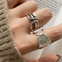 fashion width surface thumb ring knot winding adjustable opening thai silver color ring for women jewelry fashion accessories