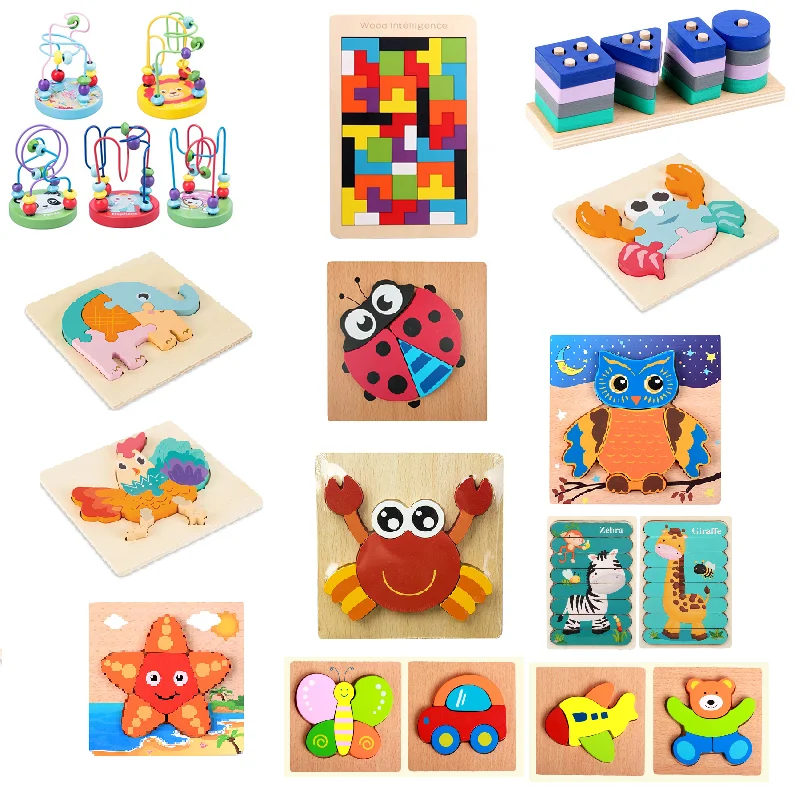 Материалы Монтессори детская головоломка доска Обучающие деревянные игрушки