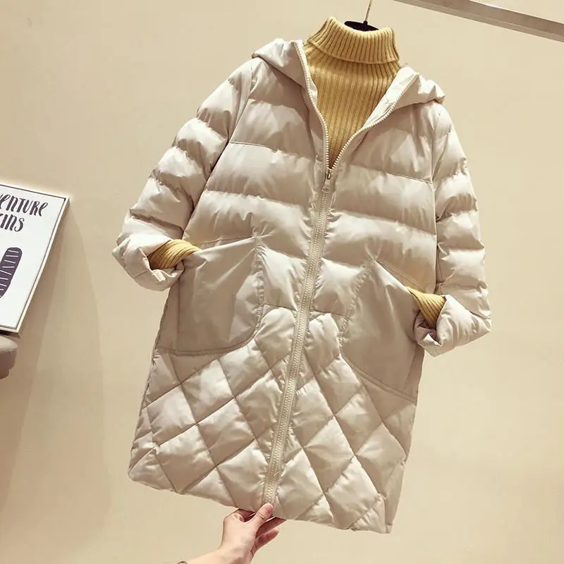

Lightweight Fashion Cotton Clothes Feminine Middle And Long 2022 Winter New Korean Loose Hooded Cotton Clothes For Women Coat