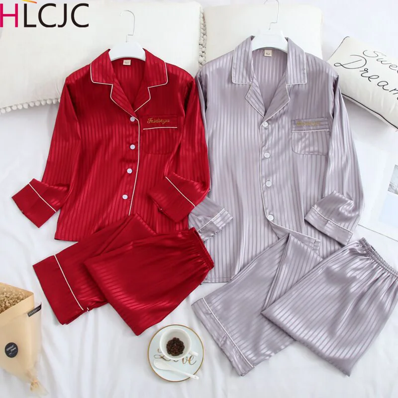 Мужские и женские пижамные комплекты однотонные атласные для сна из ледяного