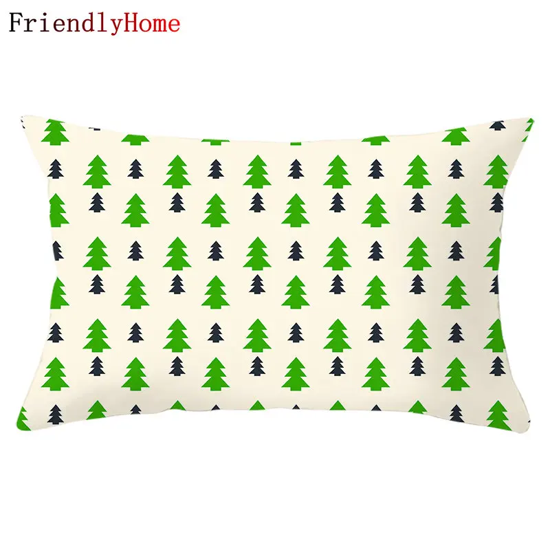 

30*50cm Merry Christmas Tree Decoration Pillow Case Fresh Geometry Waist PillowCase Sofa Cushion Cover Car Throw Pillow Covers