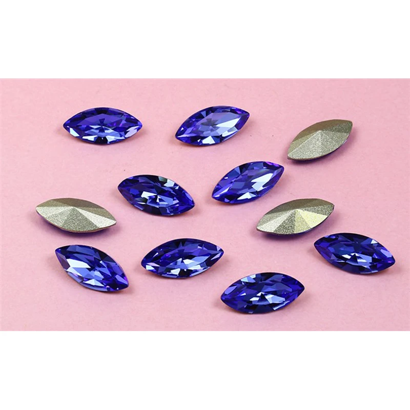 AB хрустальные стразы K9 стеклянные заостренные камни конский глаз для одежды