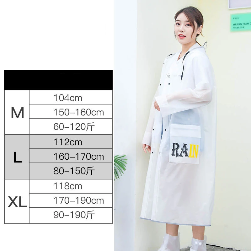 Прозрачный непромокаемый дождевик для мужчин и женщин непродуваемый одного