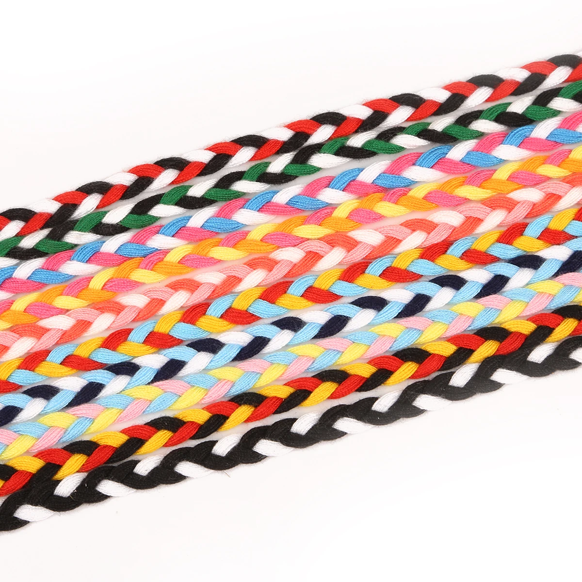 Плетеная полиэтиленовая хлопковая нить 3 цветов 7 мм 5 м/уп. для изготовления