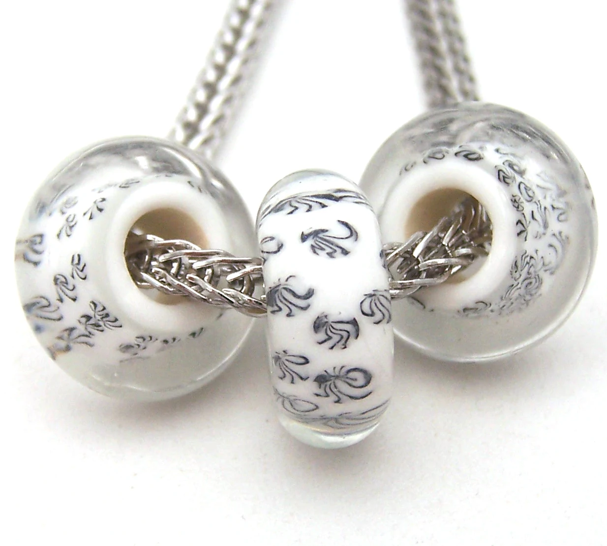 

JGLZ2383 3X 5MM Hole DIY GlassBead Murano Glass beads Fit European Charms Bracelet diy jewelry Lampwork