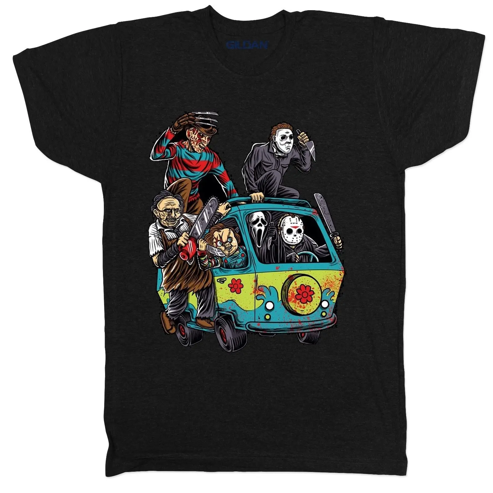 Хеллоуин крик пятница 13TH фильм ужас Чаки Фредди мультфильм 1 футболка Новая