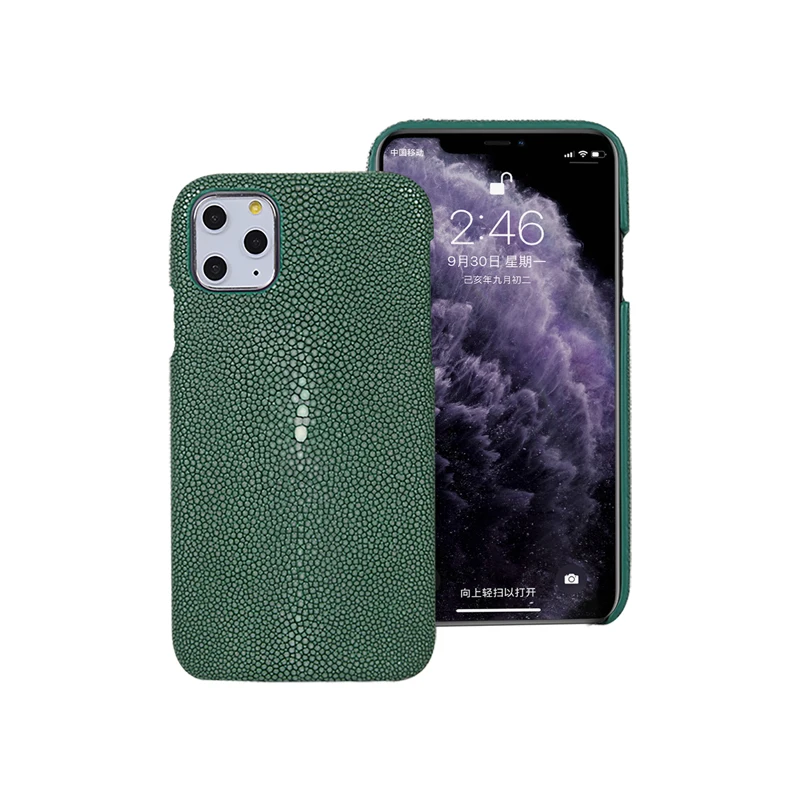 Супер прочный полированный чехол из натуральной кожи для Apple iPhone 11 Pro X XS MAX XR роскошный модный чехол из натуральной кожи - Цвет: Зеленый