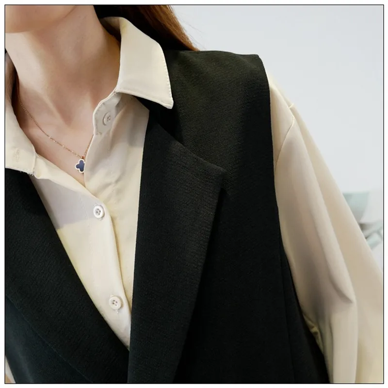 

2020 Fashion spring oversize vest coat women sleeveless blazer casual top Plus size 2XL-7XL female black long vest jacket G881