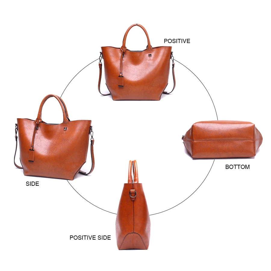 Женская сумка на плечо с эффектом воска кожаные сумки для женщин большая