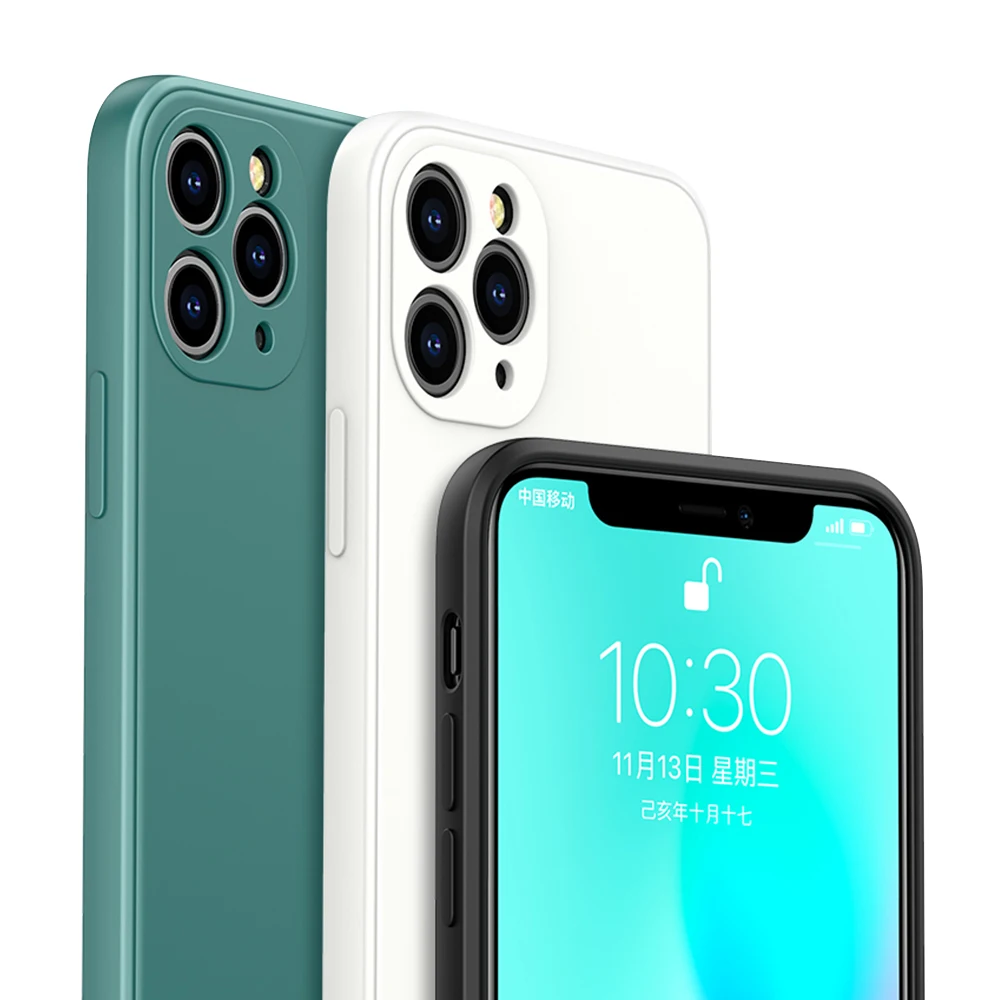 

Luxury Square frame Soft Silicone Case For iPhone 12 11 Pro Max iPhone 12 mini x xr xs 6 6s 7 8 Plus se 2020 Back Cover