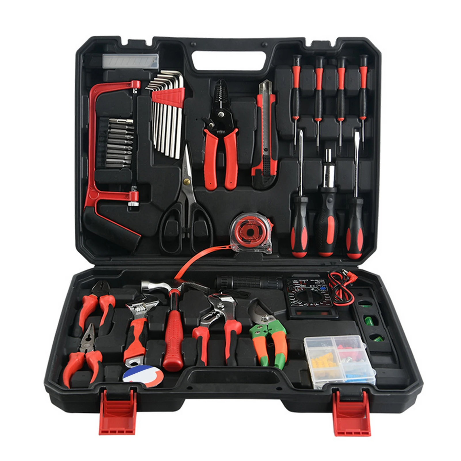 

109 pcs Home Repair Tool Kit General Household Hand Tool Set with Solid Carrying Tool Box for Home Apartment Garage Dorm Office