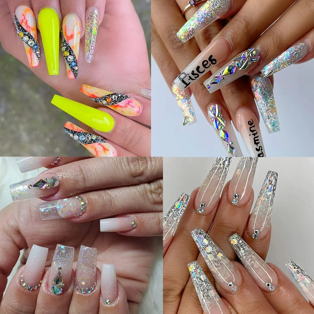 Блестки для ногтей 1 упаковка летние разноцветные дизайна розовые фиолетовые